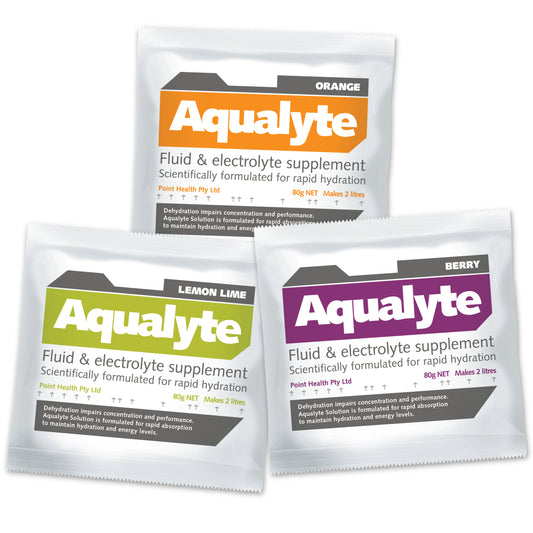 80g Aqualyte hydration sachets for 2 litre drink bottles