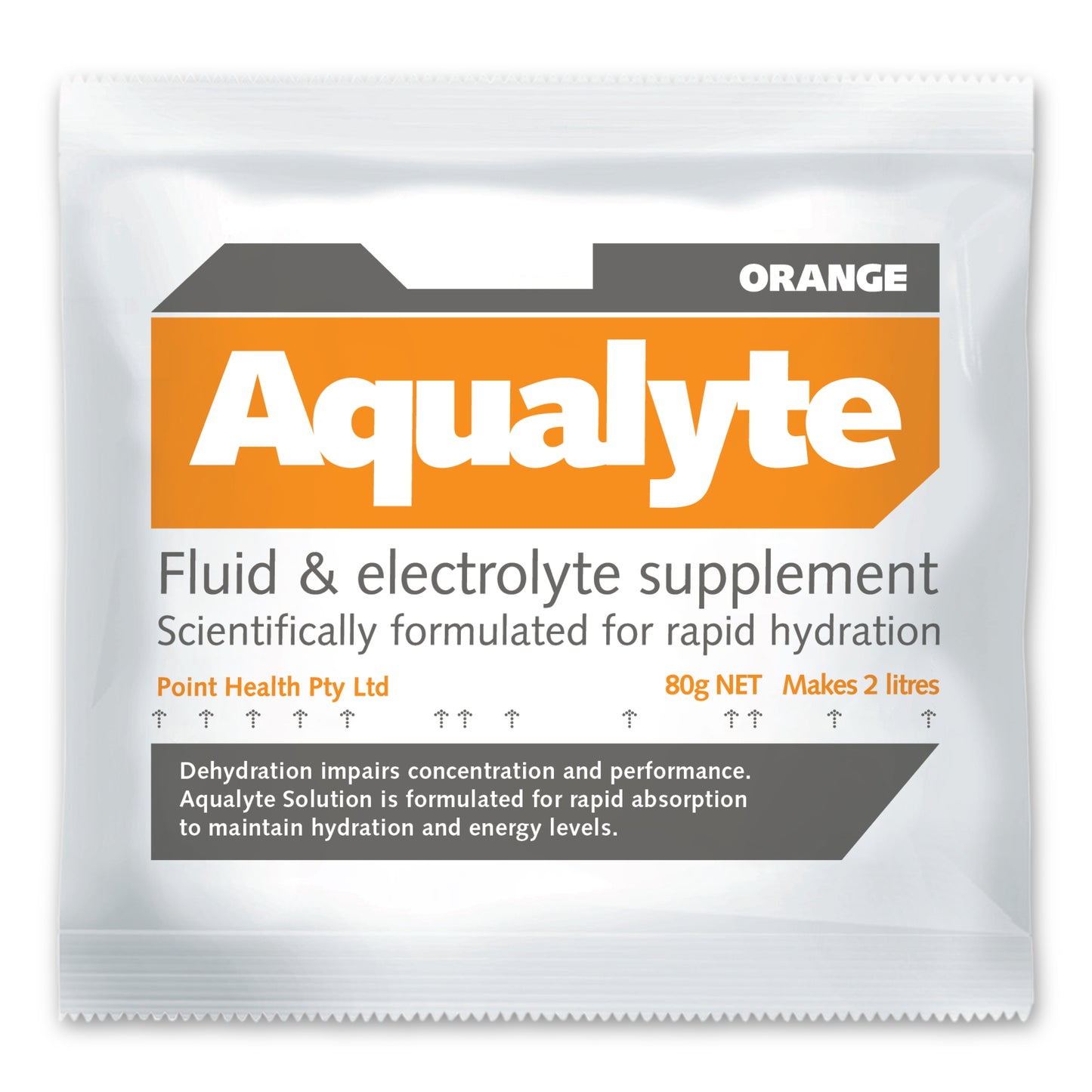 80g Aqualyte hydration sachets for 2 litre drink bottles